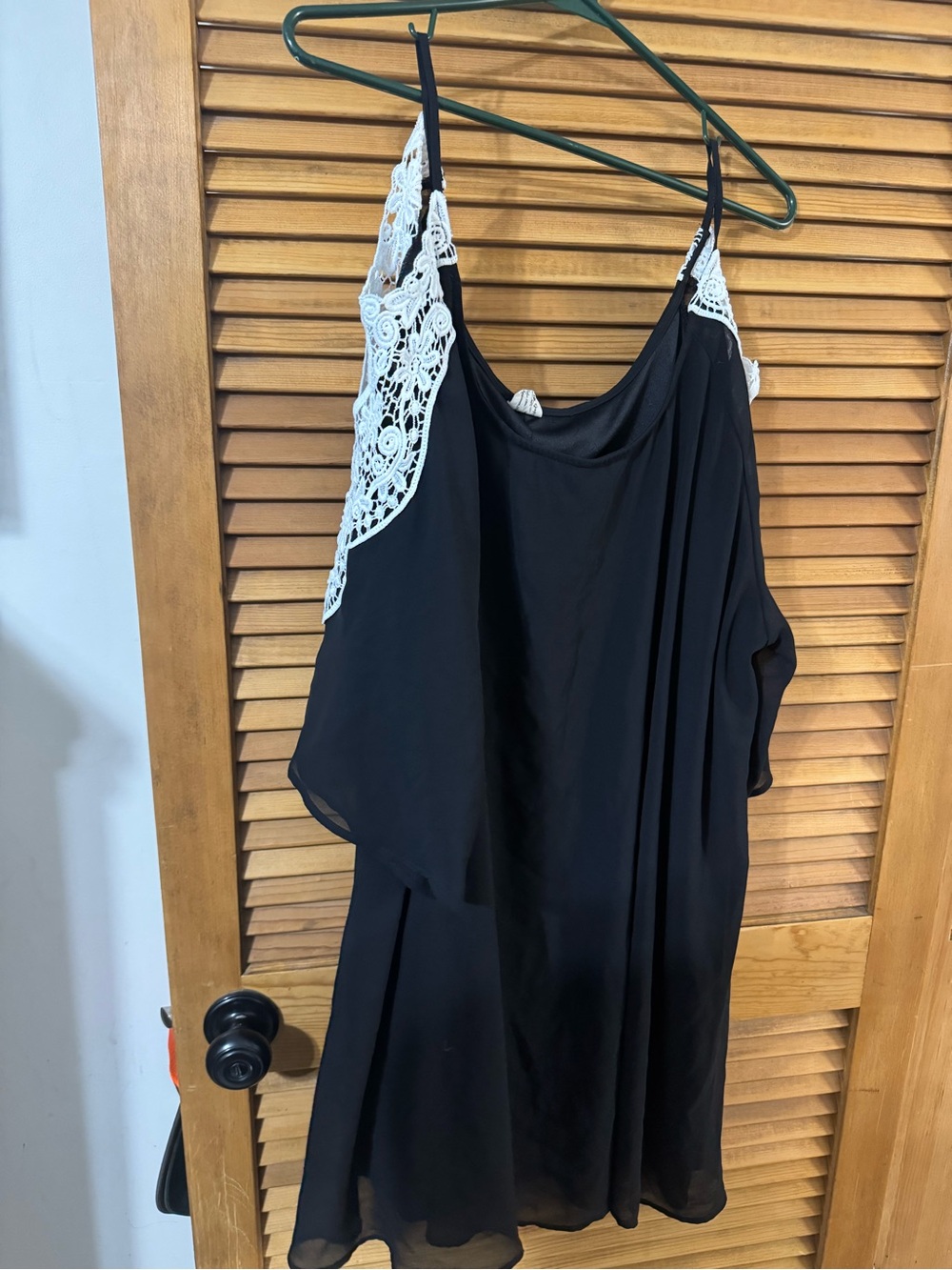 Black Coverup with White crochet style Trim